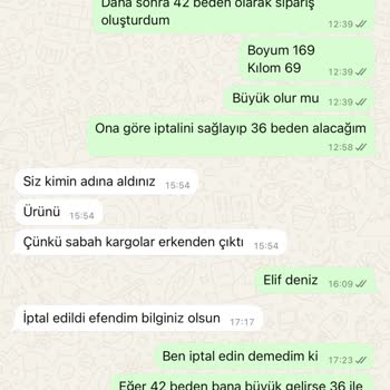 Sipariş İptali Ve Kötü Müşteri Hizmeti