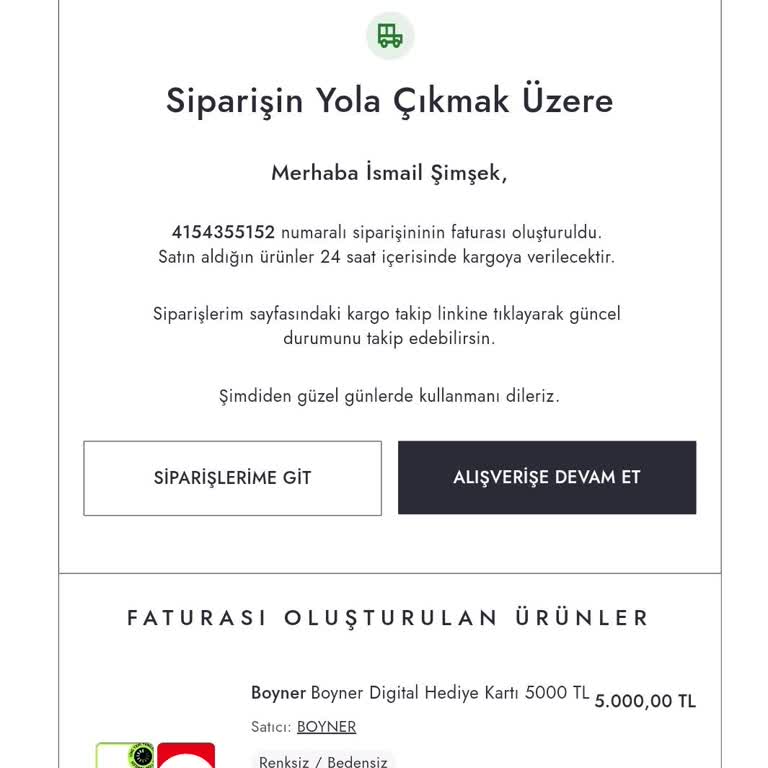 Boyner'den Aldığım E-gift Card Kullanılamıyor Ve Destek Yetersiz