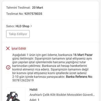 İptal Edilen Siparişle Mağduriyet Yaşadım