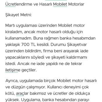 Martı Uygulaması: Yüksek Ücretler Ve İade Sorunları