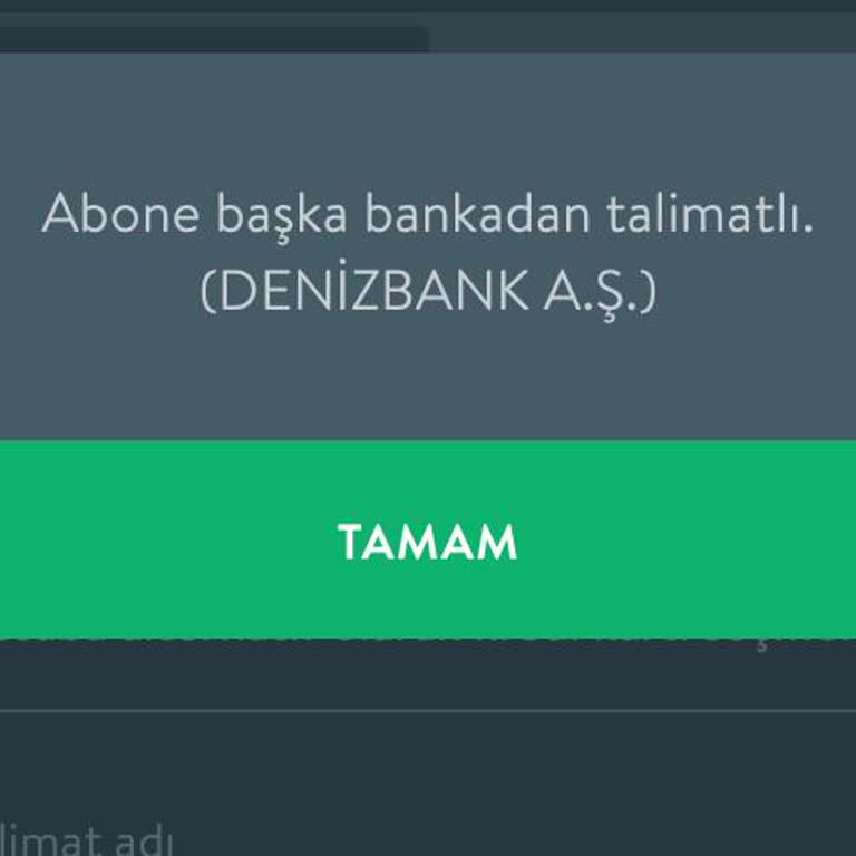 Denizbank'ta Var Olmayan Otomatik Ödeme Talimatı Sorunu