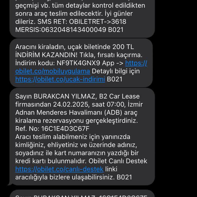 Obilet Üzerinden Kiralanan Araç İçin İade Sorunu