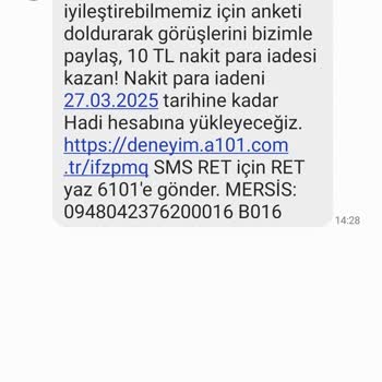 A101 Hadi Kart Mesajlarıyla Başım Dertte!