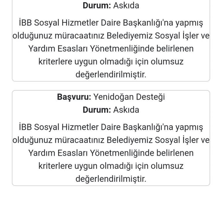 Yenidoğan Destek Ve Sofra Geçim Paketi Başvurusunda Adaletsizlik
