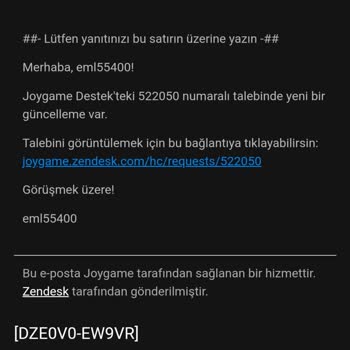 Joygame'de E-posta Değişikliği Sorunu
