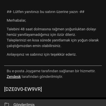 Joygame'de E-posta Değişikliği Sorunu