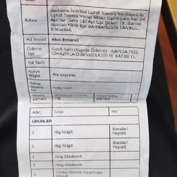 Yanlış Sipariş Ve Müşteri Desteği Eksikliği