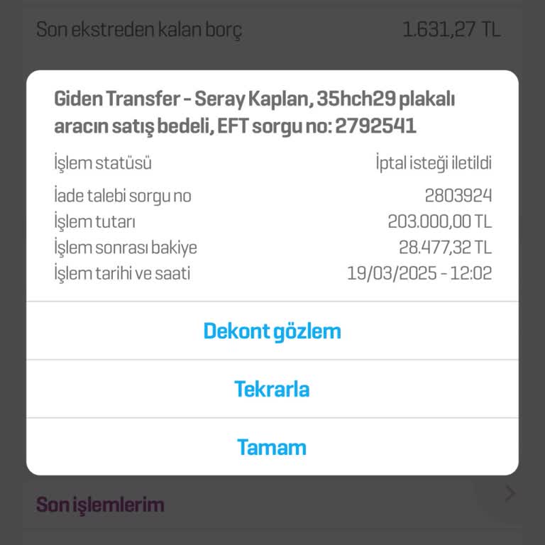 Yanlış İsimle Gönderilen Para İadesi Sorunu