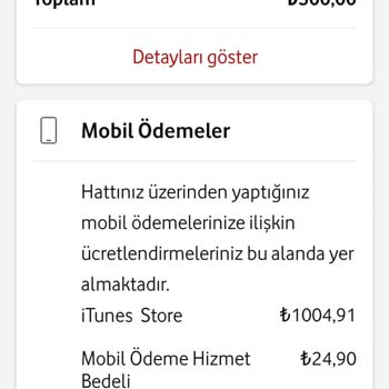 Vodafone Faturama Yansıyan Yanlış İtunes Ücreti