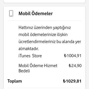 Vodafone Faturama Yansıyan Yanlış İtunes Ücreti
