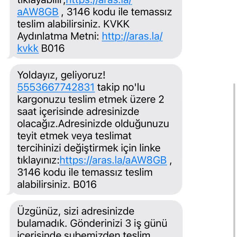 Aras Kargo Dilovası Şubesi Teslimat Sorunu