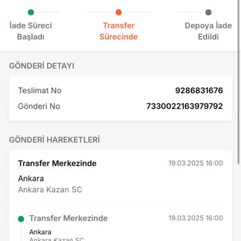 Ürün Teslim Edilmeden İade Edildi!