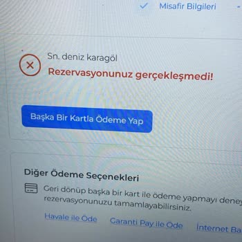 Rezervasyon Onaylanmadı Para İadesi Sorunu