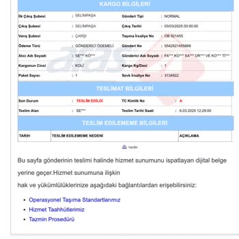 Kayıp Kargo Krizi: Teslim Edilmediği Halde Teslim Edildi Gözüken Sipariş