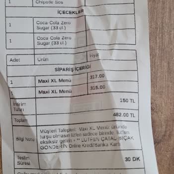 Yanlış Sipariş Ve İlgisiz Müşteri Hizmeti