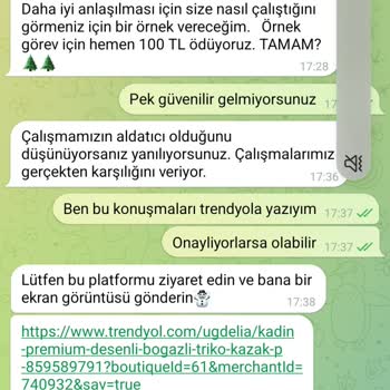 Trendyol Adı Kullanılarak Gelen Şüpheli Mesajlar