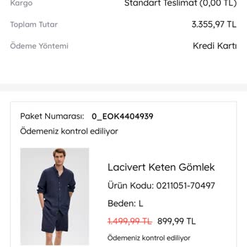 Ödeme Kontrolünde Takılan Sipariş Sorunu