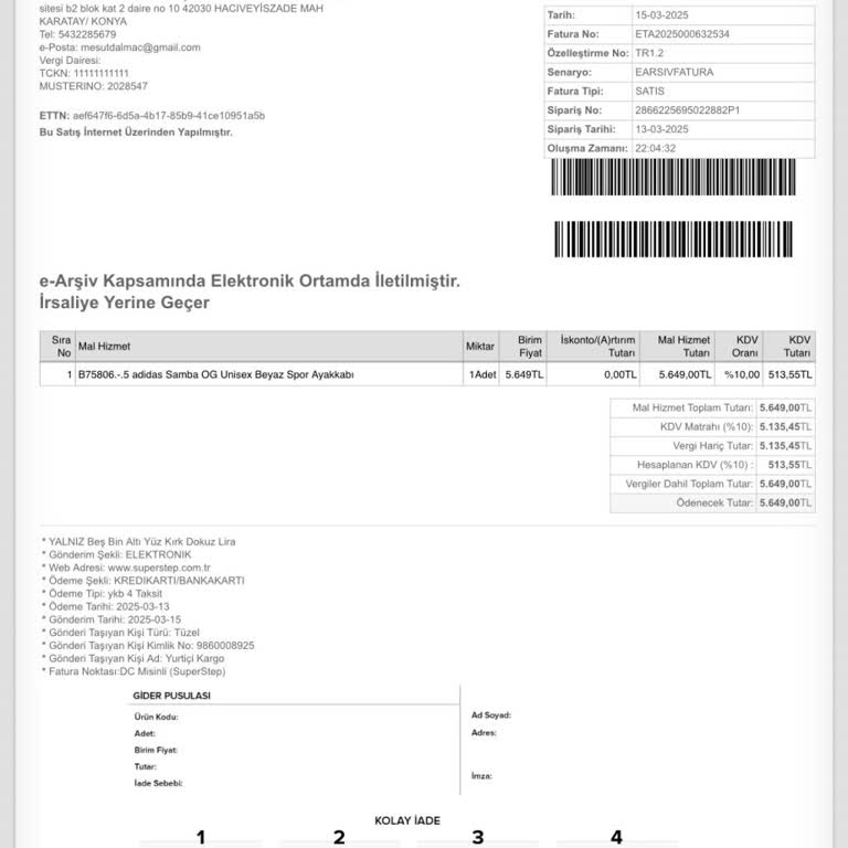 Kayıp Ayakkabı Siparişi İçin Çözüm Bekliyorum