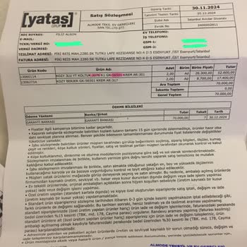 Yataş Koltuk Takımında Tekrarlayan Kumaş Sorunu