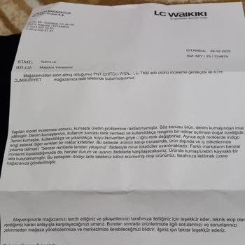 LCW Pantolonunda Beklenmedik Solma Sorunu