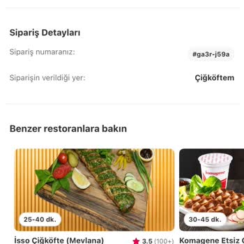 Çiğköfte Siparişim Yarım Saat Sonra İptal Edildi