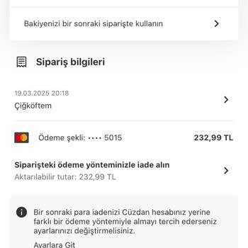 Çiğköfte Siparişim Yarım Saat Sonra İptal Edildi