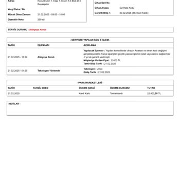 Yetkili Servis Yanıltması: 22400₺ Mağduriyet