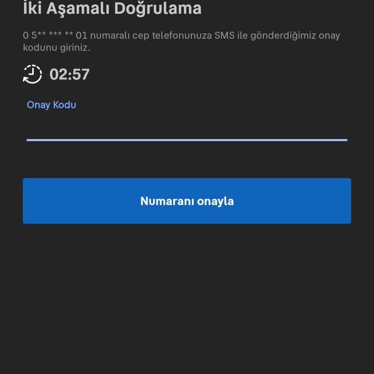Doğrulama Kodu Sorunu