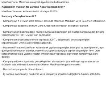 Kampanya Puanı Sorunu