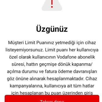 Vodafone Müşteri Puanı Ve Destek Eksikliği