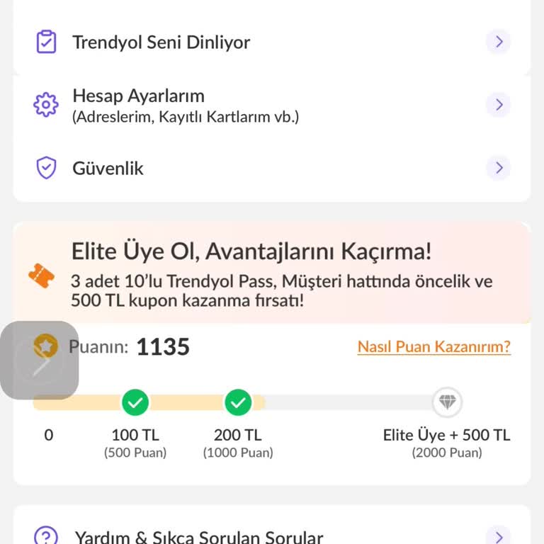 Trendyol'da Kaybolan Puanlarımın Peşindeyim