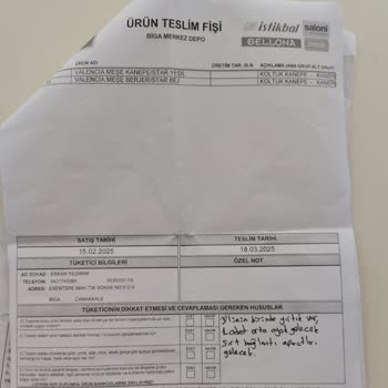 Bellona'dan Valencia Koltuk Takımı Teslimatında Büyük Hayal Kırıklığı