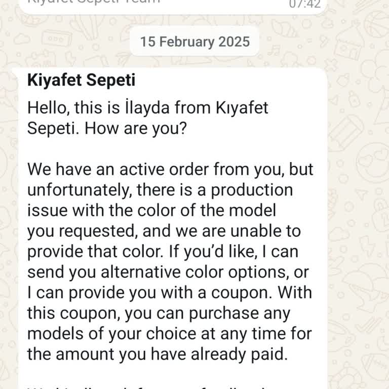 Kiyafet Sepeti Canceled My Order but Did Not Refund Me as Promised