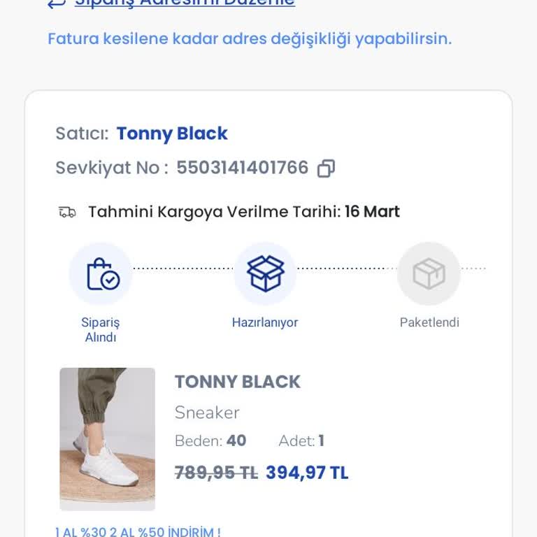 İndirimli Ayakkabılar Kargoya Verilmedi