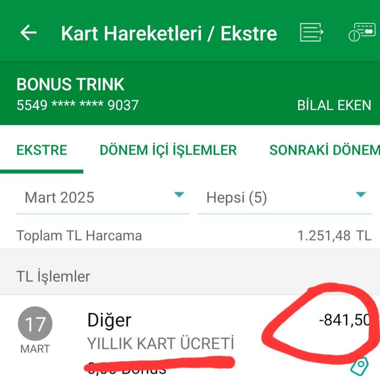 Garanti BBVA Yıllık Kart Ücreti İadesi Talebi