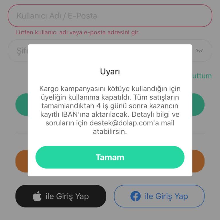 Dolap Uygulamasının Haksız Kapanışı