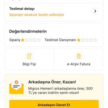 Migros Hemen Uygulamasında Gönderilen Çürük Muzlar