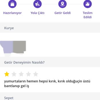 Siparişte Beklenmedik Sorun