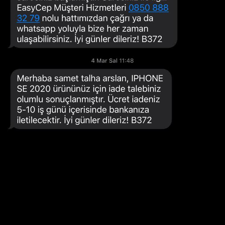 Easy Cep'ten İade Sürecinde Yaşanan Sorunlar