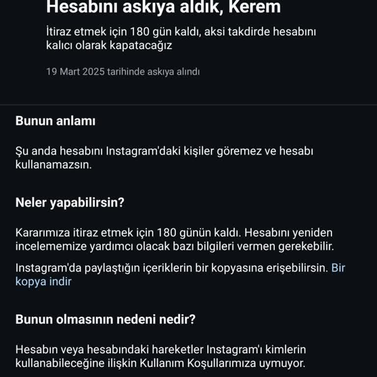 Instagram Haksız Askıya Alma Ve Mesaj Gönderememe Sorunu