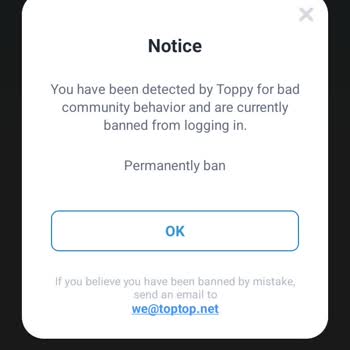 Top Top Hesabım Haksız Yere Yasaklandı