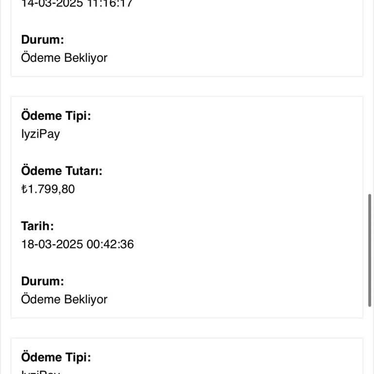 Ödeme Yapıldı Ama Sipariş Durumu Hala Beklemede