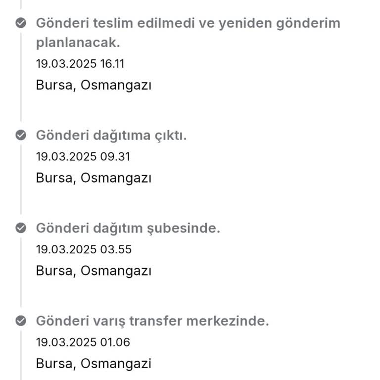 Kargo Teslim Edilmeden İade Edildi