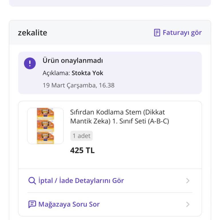 Ürün İptali Ve Müşteri Memnuniyetsizliği