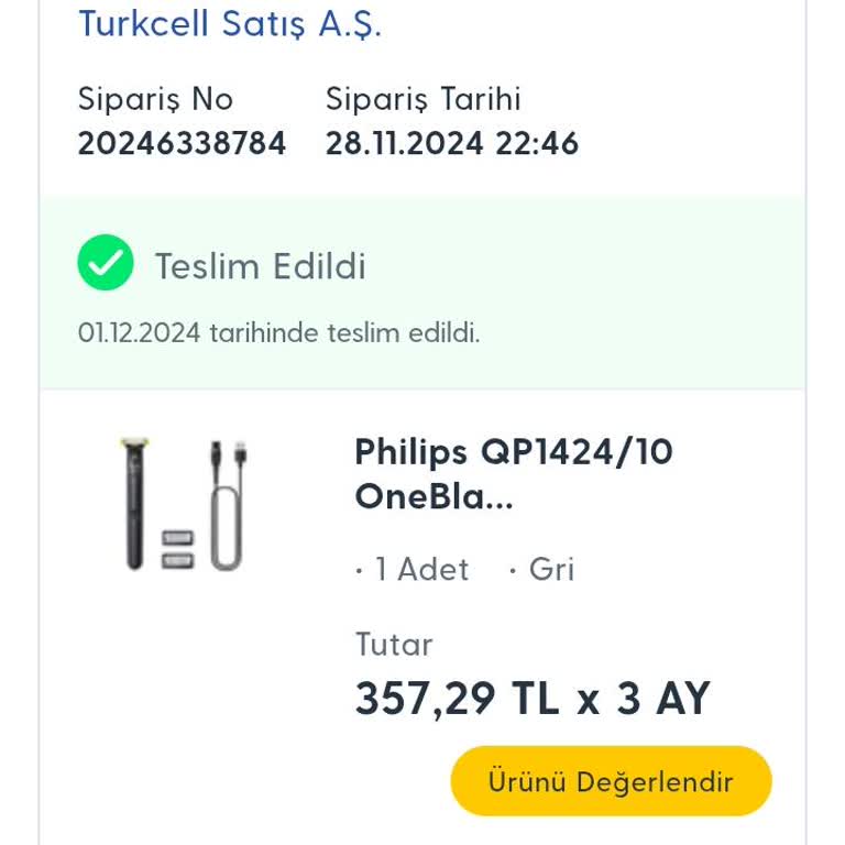 Eksik Parçalı Tıraş Makinesi Ve Çözülmeyen Sorun
