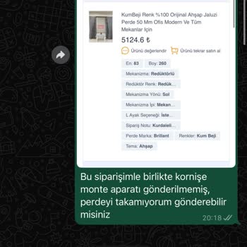 Yanlış Jaluzi Aparatı Ve İade Sorunu