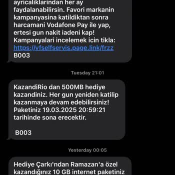 Vodafone'un Hediye İnternet Aşım Sorunu