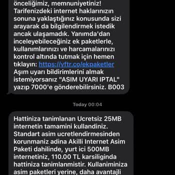 Vodafone'un Hediye İnternet Aşım Sorunu
