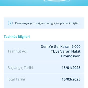 Denizbank Promosyon İptali Mağduriyeti