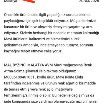 Mavi Pantolonların Renk Solması Ve Müşteri Memnuniyetsizliği